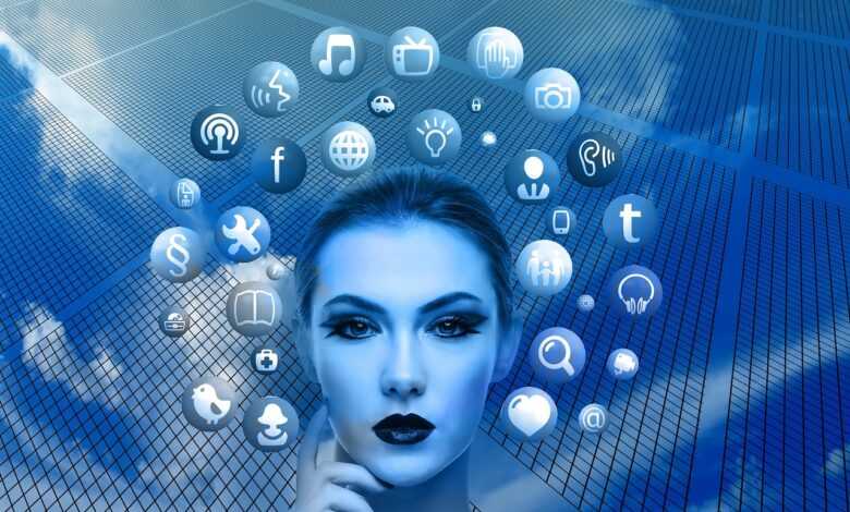 woman, face, social media, thoughts, head, applications, apps, social media applications, icons, circle, tree, networks, internet, social, social network, facebook, google, social networking, networking, multimedia, blue, social media, social media, social media, social media, social media, internet, nature, internet, facebook