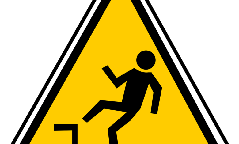 falling, hazard, warning