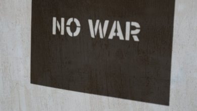 Black and White No War Text
