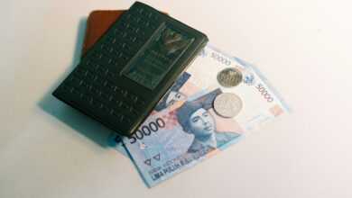 banknote and Passport on white panel