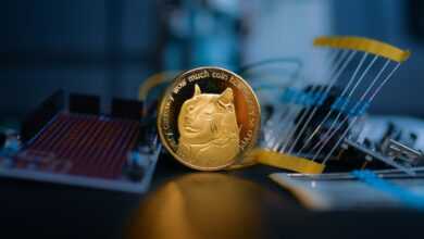 a close up of a coin on a table