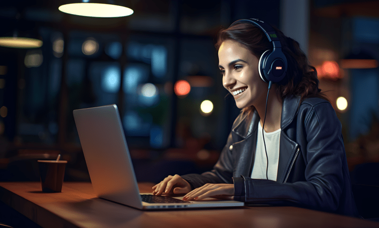 business, laptop, woman, headphones, happy, work, computer, freelancing, freelancer, ai generated, freelancing, freelancing, freelancing, freelancer, freelancer, freelancer, freelancer, freelancer
