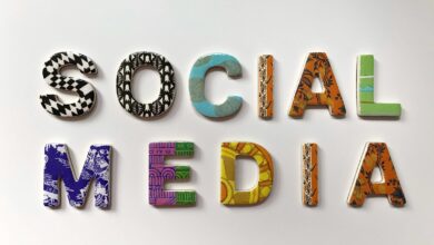 assorted-color social media signage