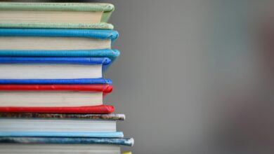shallow focus photography of books