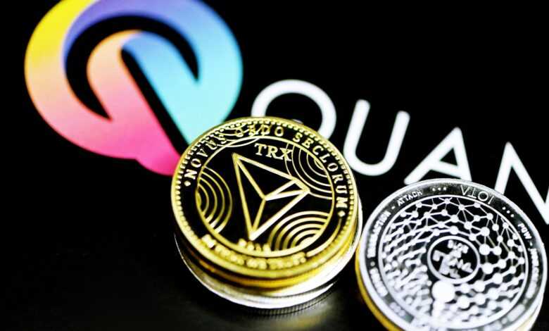 a close up of two coins on a table