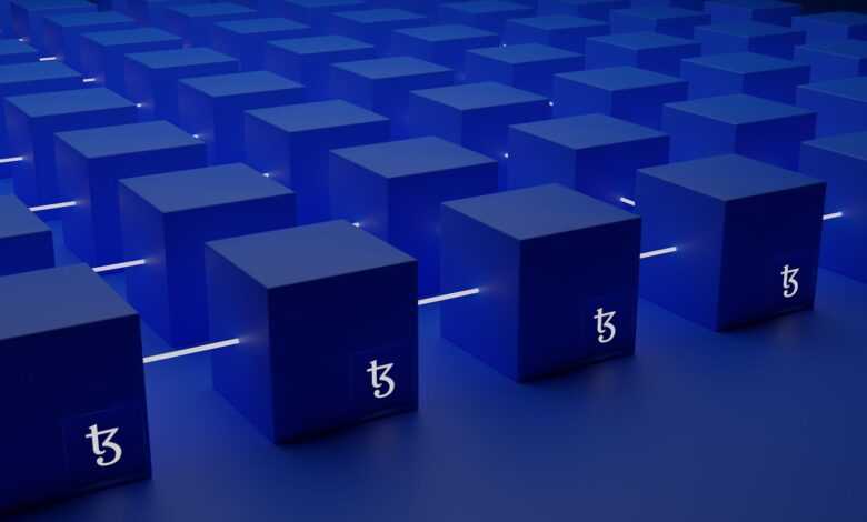 a group of blue cubes with numbers on them