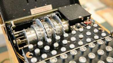 a typewriter with many buttons