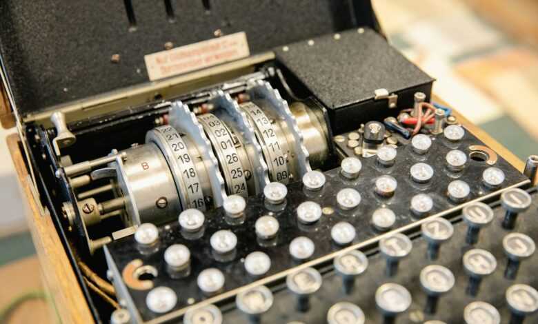 a typewriter with many buttons